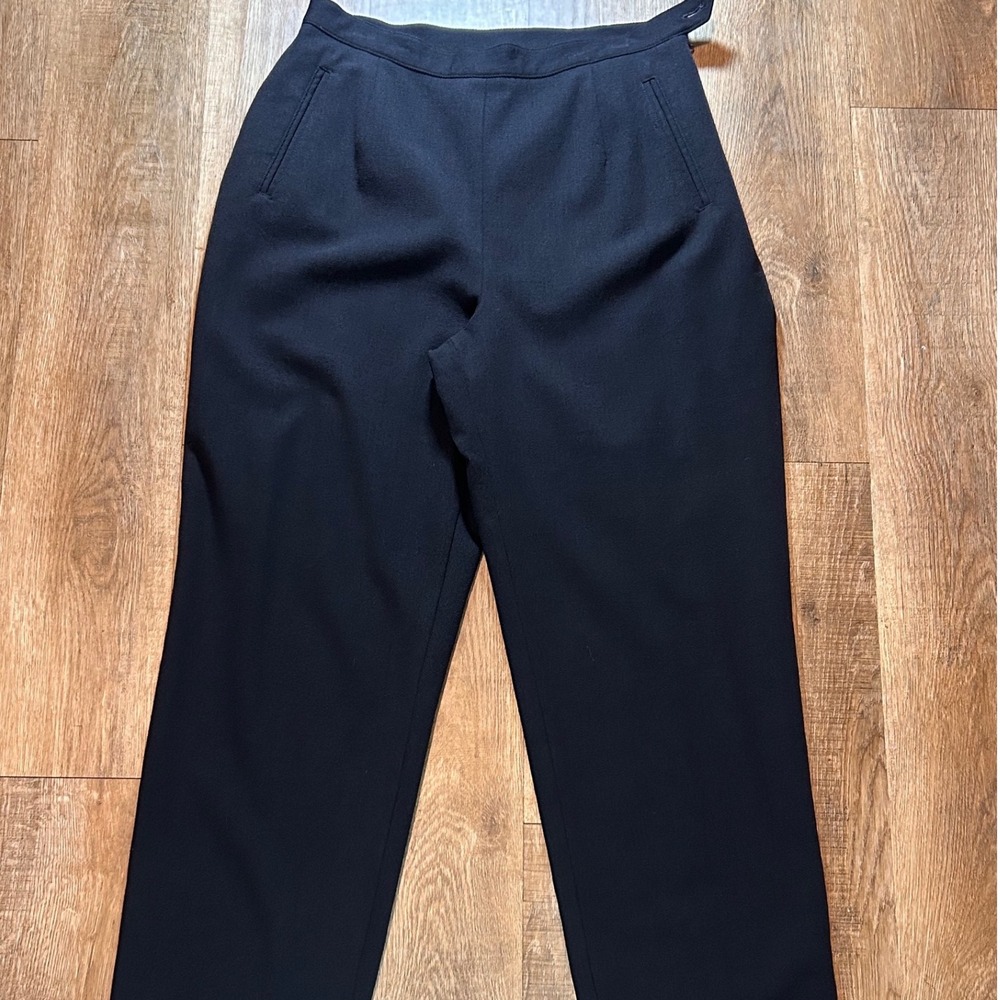 Lauren Ralph Lauren Vintage 90s Black Wool Blend High Rise Trousers Pants Sz 10